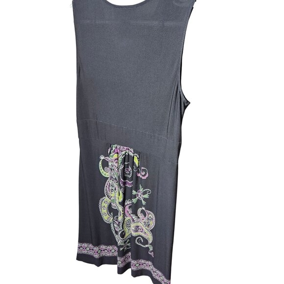 Studio I Petite V-Neck Sleeveless Dress With Embellished Waist & Paisley Print - Picture 5 of 5